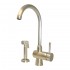 WHI-WH16666-SP Evolution arcade single lever mixer with gooseneck swivel spout and a fluted solid brass side spray