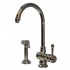 WHI-WH17666-C Evolution colonial style single lever mixer with gooseneck swivel spout and fluted solid brass side spray