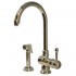 WHI-WH17666-PS Evolution colonial style single lever mixer with gooseneck swivel spout and fluted solid brass side spray