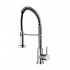 WHI-WH2070079-C Jem Collection commercial single hole faucet with flexible spout, pull down spray head, swivel support bar, and lever handle
