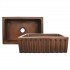 WHI-WH3020COFCFL-SMOOTH COPPER Copperhaus rectangular undermount sink with a fluted design front apron