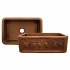WHI-WH3020COFCPC-SMOOTH COPPER  Copperhaus rectangular undermount sink with a Pine Cone design front apron