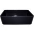 WHI-WH3618-BLACK Duet reversible fireclay sink with smooth front apron