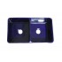 WHI-WH3719-BLUE Duet reversible double bowl fireclay sink with smooth front apron