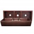 WHI-WH5319COFCT-SMOOTH BRONZE Copperhaus large rectangular triple bowl undermount sink with a smooth front apron