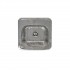 WHI-WH692ABB Square drop-in entertainment/prep sink with a hammered texture bowl and mirrored ledge