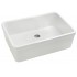 WHI-WHB2620-WHITE Basichaus non reversible fireclay sink with decorative 2" lip and a 3 1/2 inch center drain