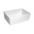 WHI-WHB5033-WHITE Basichaus non reversible smooth apron fireclay sink with 3 1/2 rear center drain