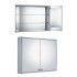 WHI-WHCAR-48 Double two sided mirrored door medicine cabinet with two adjustable glass shelves and mirror faced back wall.