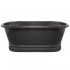 WHI-WHCT-1002-OBH Handmade double ended freestanding copper athtub with smooth exterior, hammered interior and and overflow