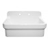 WHI-WHCW3022-8-WHITE Countryhaus vitreous china wall mount or drop-in utility sink with a high backsplash