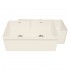 WHI-WHFLAL3318-BISCUIT Quatro Alcove double bowl reversible fireclay sink with a decorative 2 1/2" lip on one side and a fluted front apron on the opposite side