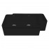 WHI-WHFLAL3318-BLACK Quatro Alcove double bowl reversible fireclay sink with a decorative 2 1/2" lip on one side and a fluted front apron on the opposite side
