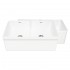 WHI-WHFLAL3318-WHITE Quatro Alcove double bowl reversible fireclay sink with a decorative 2 1/2" lip on one side and a fluted front apron on the opposite side