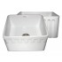 WHI-WHFLATN2018-WHITE Reversible series fireclay sink with an Athinahaus front apron one side and fluted front apron on opposite side