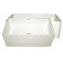 WHI-WHFLATN3018-BISCUIT Reversible series fireclay sink with an Athinahaus front apron one side and fluted front apron on opposite side