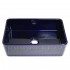 WHI-WHFLATN3018-BLUE Reversible series fireclay sink with an Athinahaus front apron one side and fluted front apron on opposite side