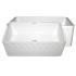WHI-WHFLATN3018-WHITE Reversible series fireclay sink with an Athinahaus front apron one side and fluted front apron on opposite side