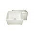 WHI-WHFLCON2018-BISCUIT Reversible series fireclay sink with Concave front apron one side and fluted front apron on other