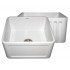 WHI-WHFLCON2018-WHITE Reversible series fireclay sink with Concave front apron one side and fluted front apron on other