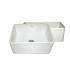 WHI-WHFLCON2418-BISCUIT Reversible series fireclay sink with Concave front apron one side and fluted front apron on other