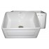 WHI-WHFLCON2418-WHITE Reversible series fireclay sink with Concave front apron one side and fluted front apron on other