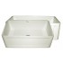 WHI-WHFLCON3018-BISCUIT Reversible series fireclay sink with Concave front apron one side and fluted front apron on other