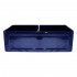 WHI-WHFLCON3318-BLUE Reversible series double bowl fireclay sink with Concave front apron one side and fluted front apron on other