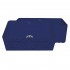 WHI-WHFLGO3018-BLUE Gothichaus Reversible Series fireclay sink with a gothic swirl design front apron on one side, and a fluted front apron on the opposite side.