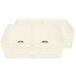 WHI-WHFLGO3318-BISCUIT Gothichaus Reversible Series fireclay double bowl sink with a gothic swirl design front apron on one side, and a fluted front apron on the opposite side.