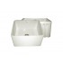 WHI-WHFLPLN2018-BISCUIT Reversible series fireclay sink with smooth front apron one side and fluted front apron on opposite side