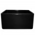 WHI-WHFLPLN2018-BLACK Reversible series fireclay sink with smooth front apron one side and fluted front apron on opposite side