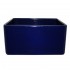 WHI-WHFLPLN2018-BLUE Reversible series fireclay sink with smooth front apron one side and fluted front apron on opposite side