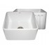 WHI-WHFLPLN2018-WHITE Reversible series fireclay sink with smooth front apron one side and fluted front apron on opposite side