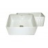 WHI-WHFLPLN2418-BISCUIT Reversible series fireclay sink with smooth front apron one side and fluted front apron on opposite side