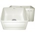 WHI-WHFLRPL2018-BISCUIT Reversible series fireclay sink with Raised Panel front apron on one side and fluted front apron on other