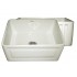 WHI-WHFLRPL2418-BISCUIT Reversible series fireclay sink with Raised Panel front apron on one side and fluted front apron on other