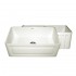 WHI-WHFLRPL3018-BISCUIT Reversible series fireclay sink with Raised Panel front apron on one side and fluted front apron on other