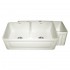 WHI-WHFLRPL3318-BISCUIT Reversible series fireclay sink with Raised Panel front apron on one side and fluted front apron on other
