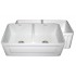 WHI-WHFLRPL3318-WHITE Reversible series fireclay sink with Raised Panel front apron on one side and fluted front apron on other
