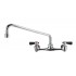 WHI-WHFS812-C Wall mount laundry faucet with extended swivel spout and lever handles