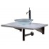 WHI-WHGOTTA-G New Generation porcelain counter top unit with clear glass above mount contact basin and polished stainless steel angular wall mount
