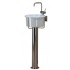 WHI-WHHOOK New Generation HOOK - freestanding unit composed of tubular polished stainless steel stand with three arm supports and ceramic basin - independent single hole faucet ledge included
