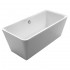 WHI-WHHQ170BATH Cubic style double ended freestanding bathtub made of lucite acrylic with a chrome mechanical pop-up waste and a chrome center drain with internal overflow