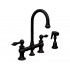 WHI-WHKBLV3-9106-ORB Vintage III entertainment/prep bridge faucet with short gooseneck swivel spout, lever handles and solid brass side spray