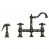 WHI-WHKBTCR3-9206-C Vintage III entertainment/prep bridge faucet with short traditional swivel spout, cross handles and solid brass side spray