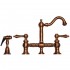 WHI-WHKBTLV3-9206-ACO Vintage III entertainment/prep bridge faucet with short traditional swivel spout, lever handles and solid brass side spray