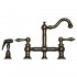 WHI-WHKBTLV3-9206-P Vintage III entertainment/prep bridge faucet with short traditional swivel spout, lever handles and solid brass side spray