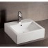 WHI-WHKN1059 Isabella square wall mount basin with overflow, single faucet hole and rear center drain