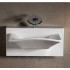 WHI-WHKN1114A Isabella rectangular wall mount basin with integrated rectangular bowl, single faucet hole and rear center drain